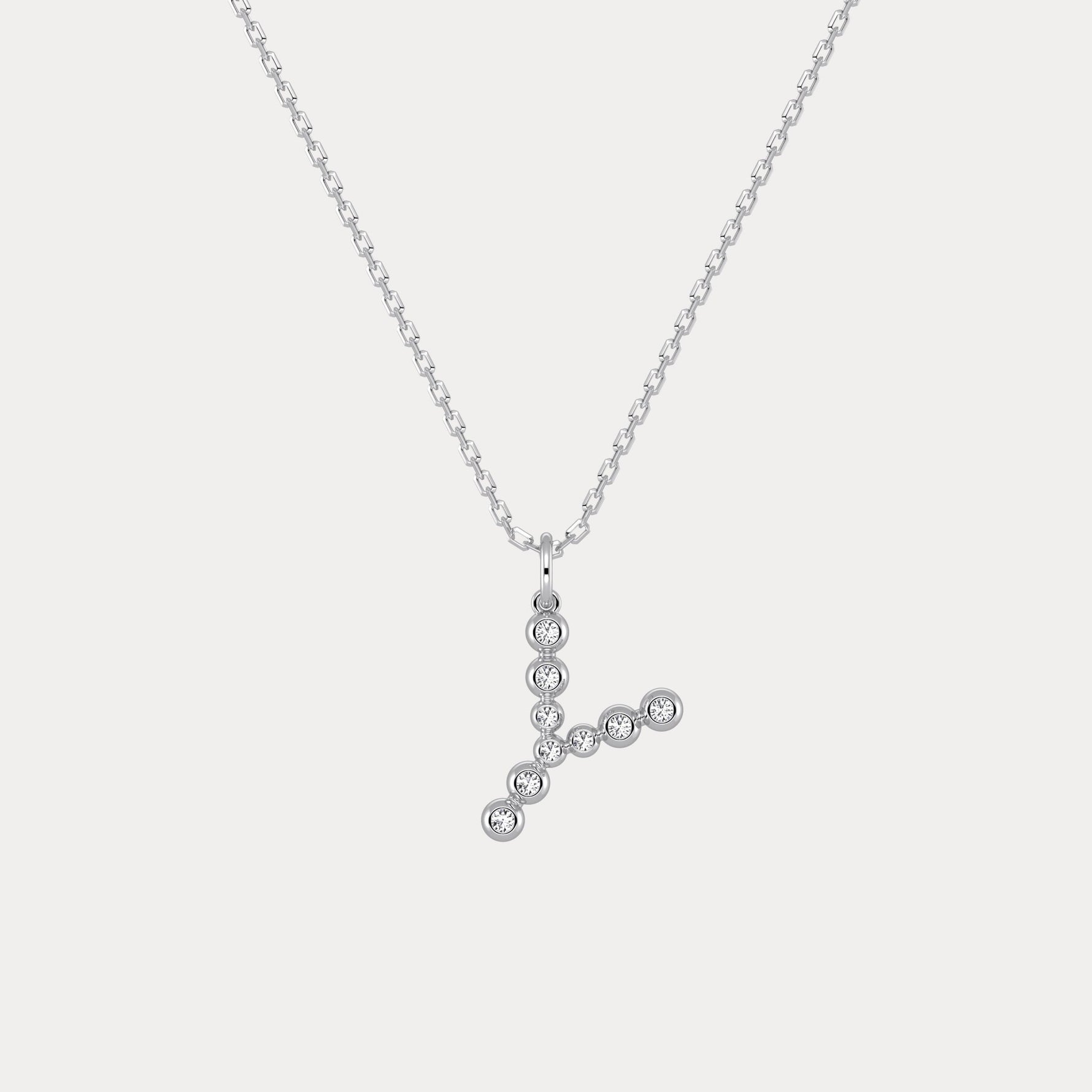 Sterling Silver Initial Letter Necklace – Bubble Pendant - Necklaces