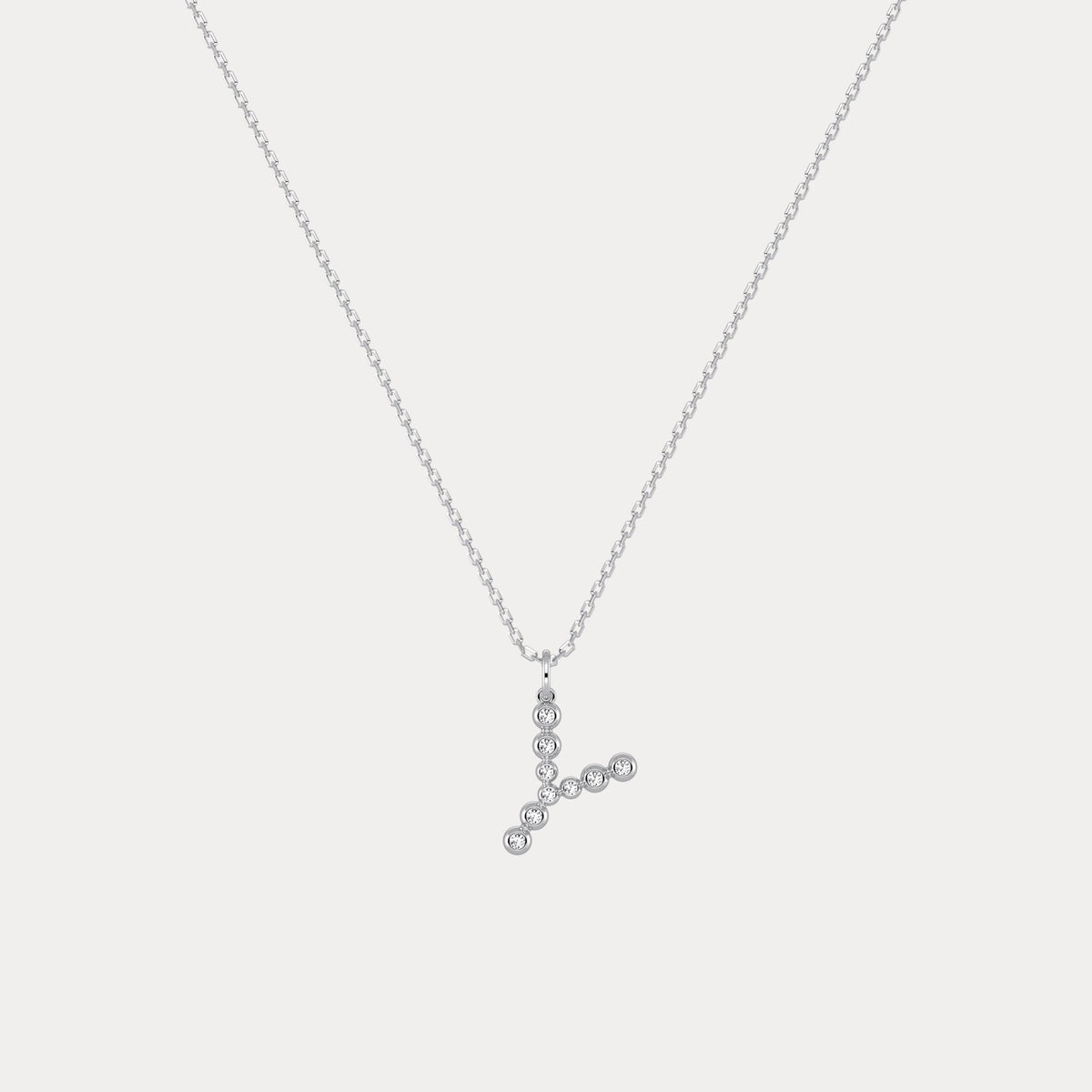 Sterling Silver Initial Letter Necklace – Bubble Pendant - Necklaces
