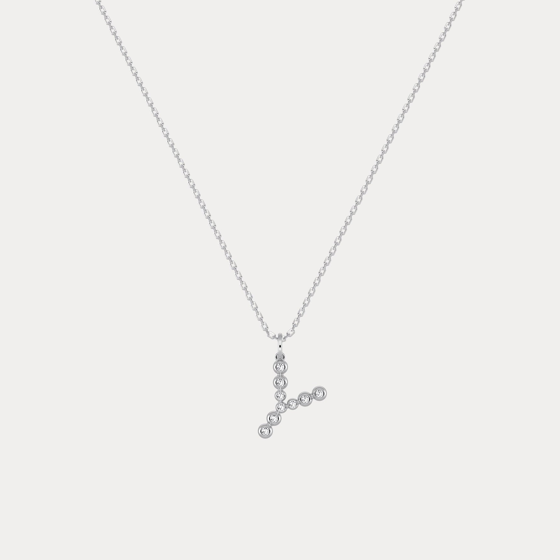 Sterling Silver Initial Letter Necklace – Bubble Pendant - Necklaces