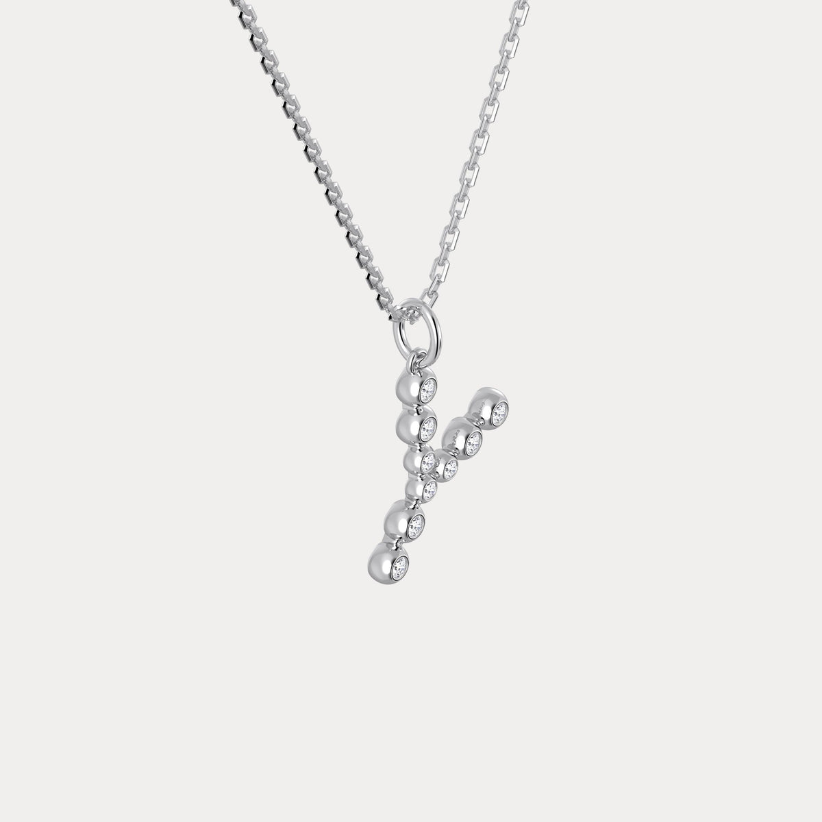 Sterling Silver Initial Letter Necklace – Bubble Pendant - Necklaces