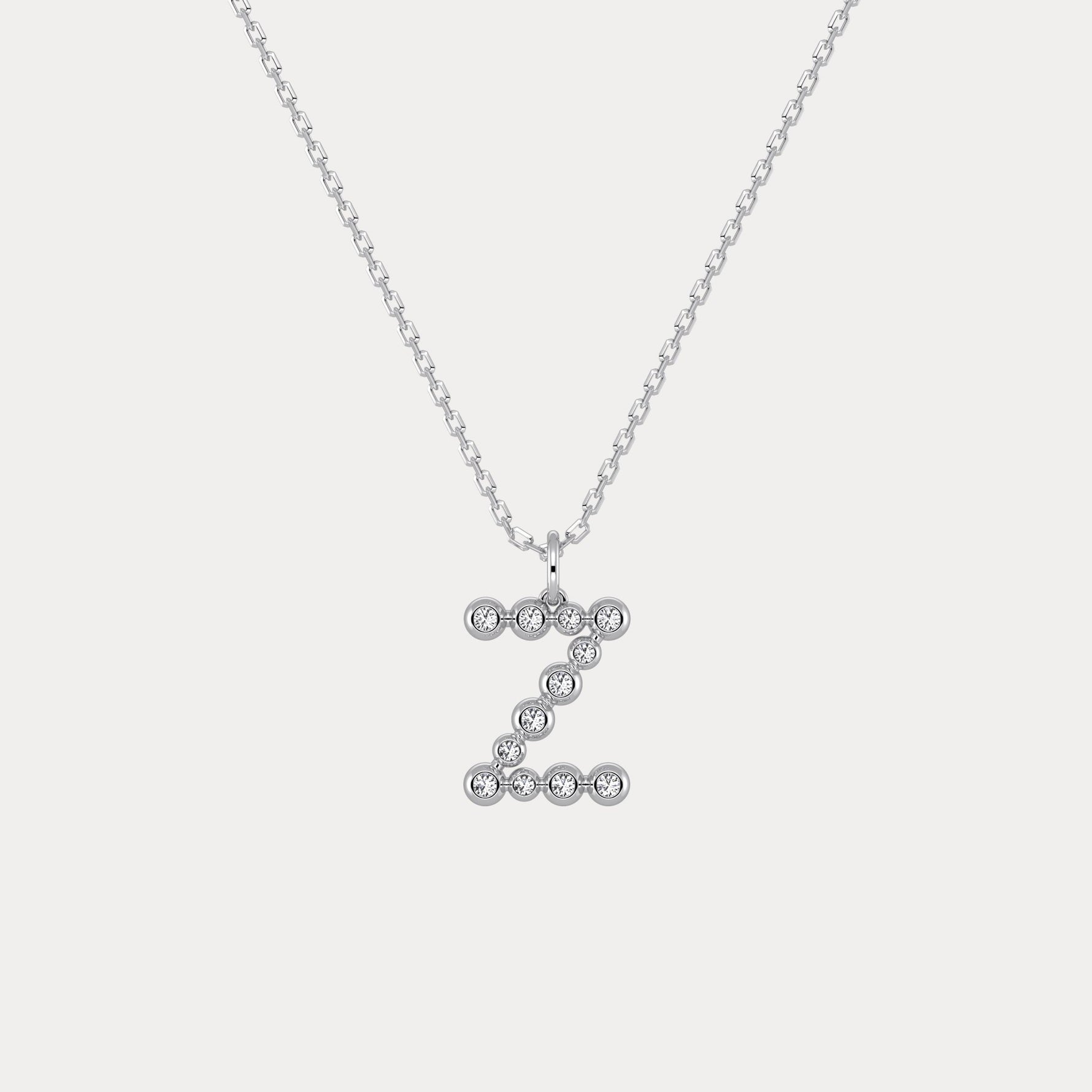 Sterling Silver Initial Letter Necklace – Bubble Pendant - Necklaces