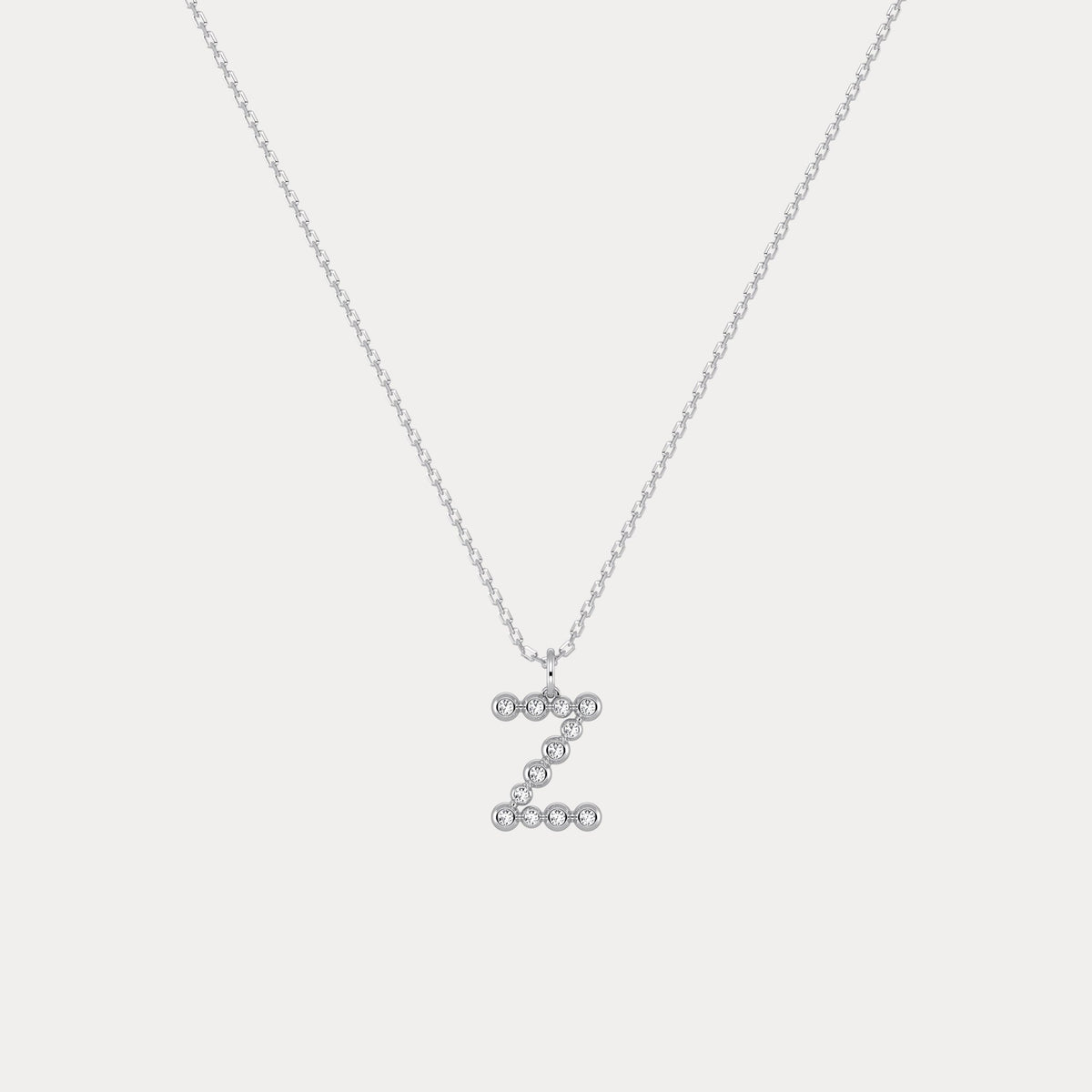 Sterling Silver Initial Letter Necklace – Bubble Pendant - Necklaces