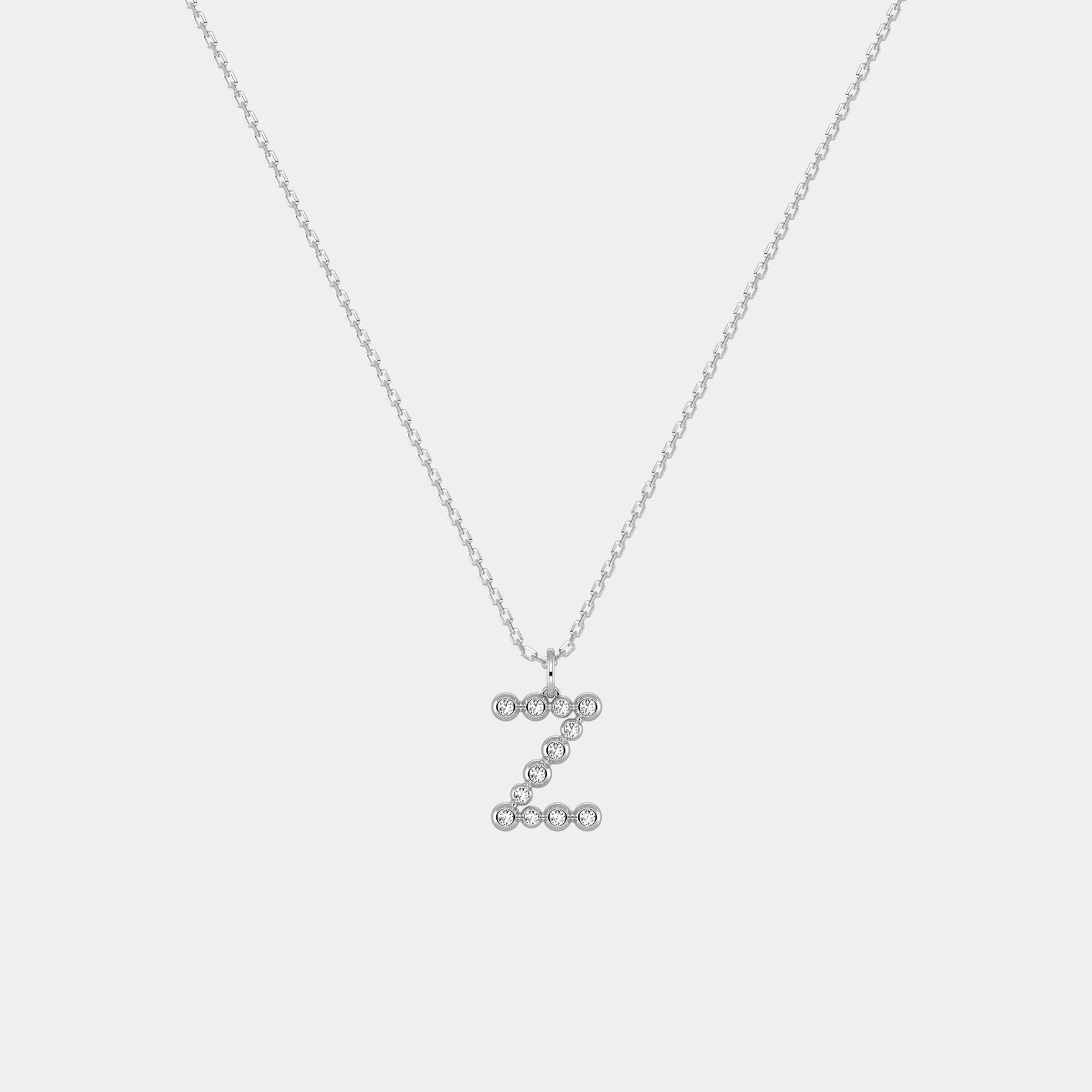 Sterling Silver Initial Letter Necklace – Bubble Pendant - Necklaces