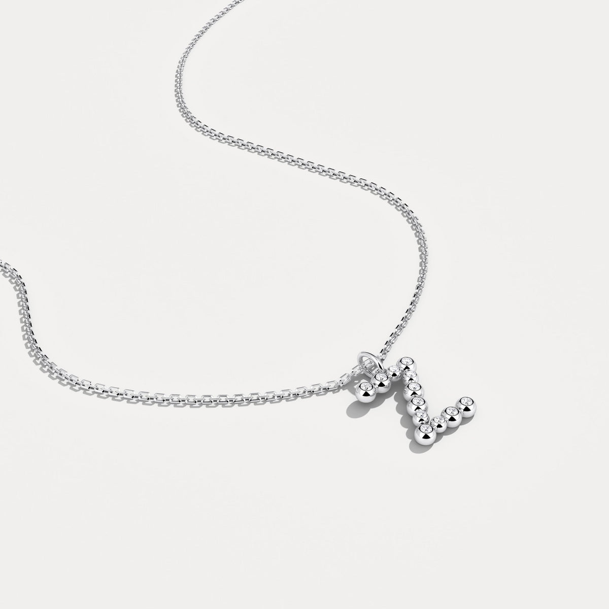 Sterling Silver Initial Letter Necklace – Bubble Pendant - Necklaces