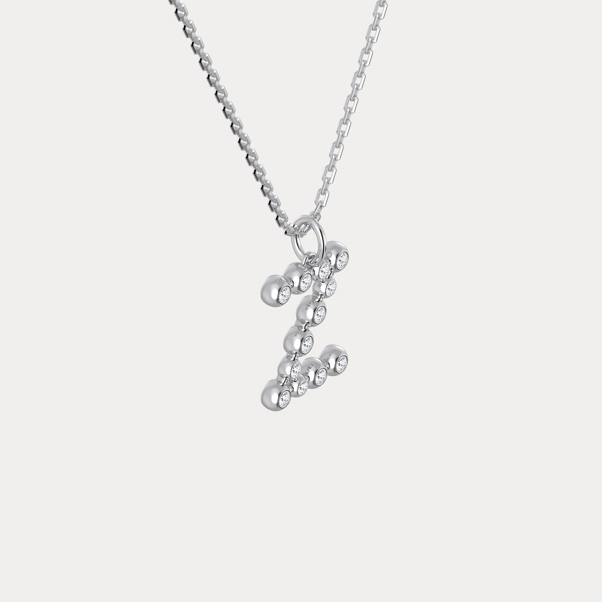 Sterling Silver Initial Letter Necklace – Bubble Pendant - Necklaces