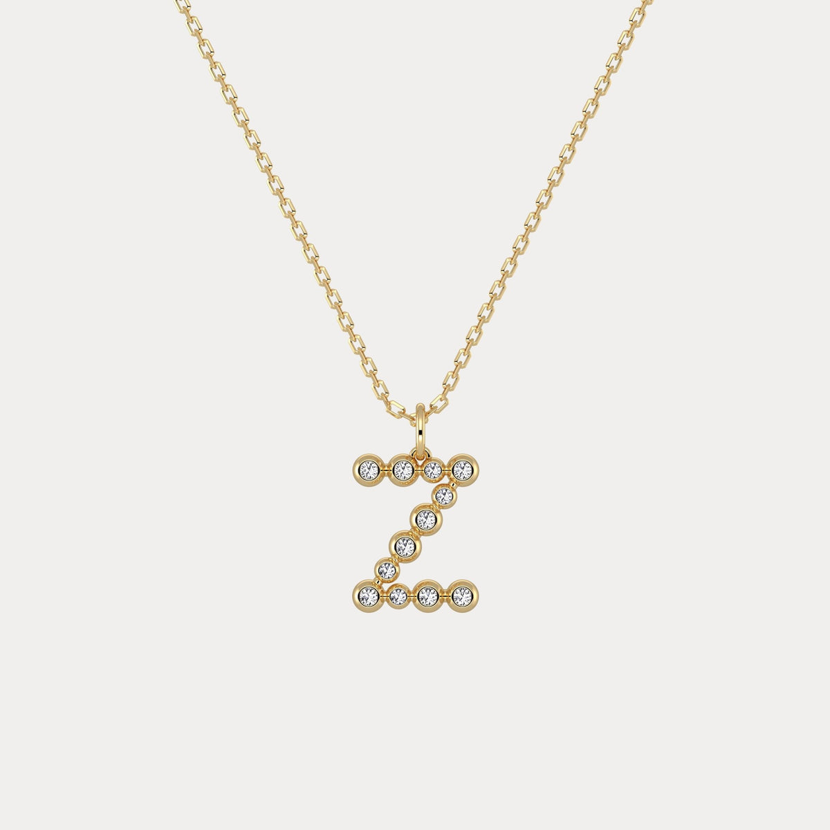 Sterling Silver Initial Letter Necklace – Bubble Pendant - Necklaces