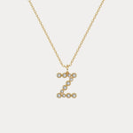 Sterling Silver Initial Letter Necklace – Bubble Pendant - Necklaces