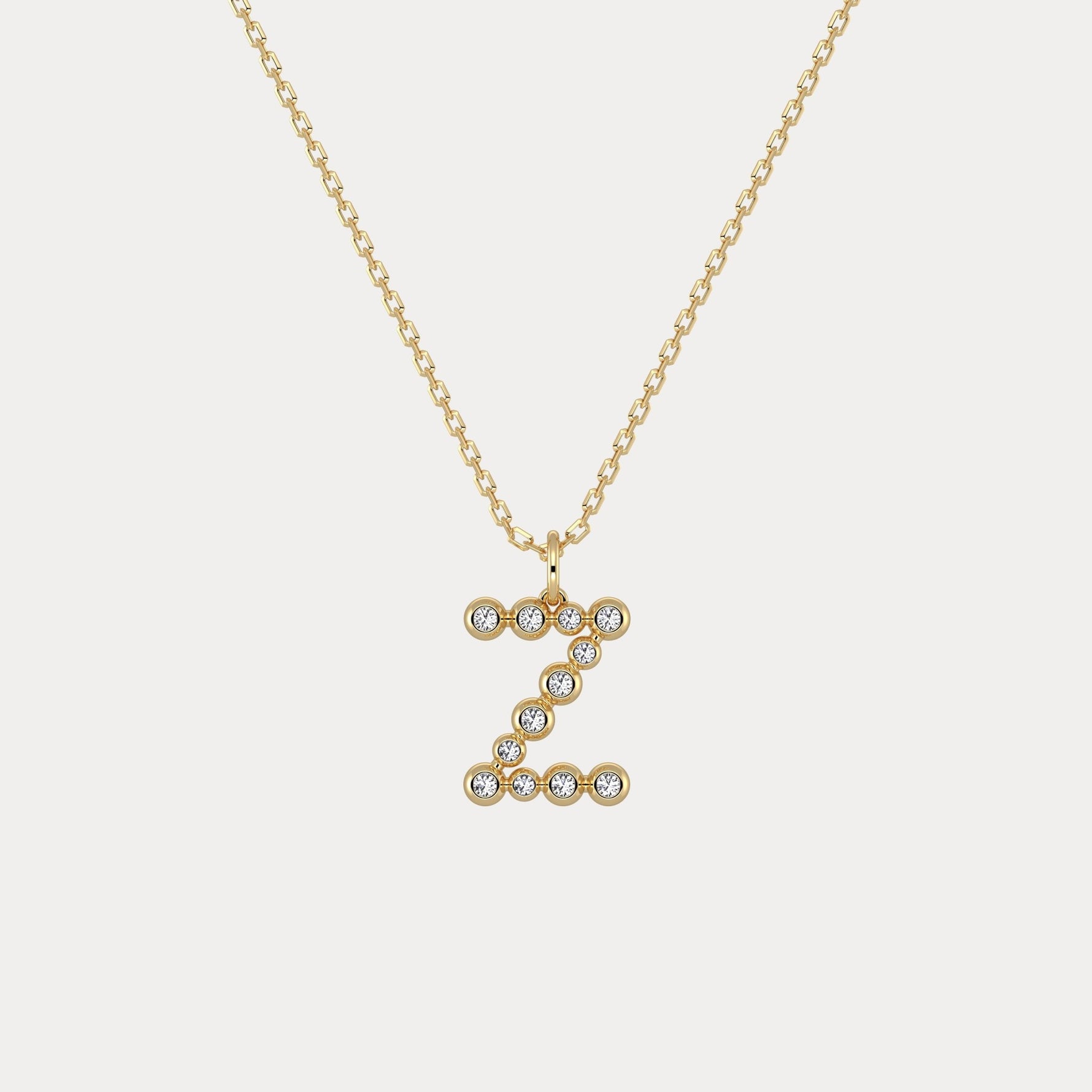 Sterling Silver Initial Letter Necklace – Bubble Pendant - Necklaces