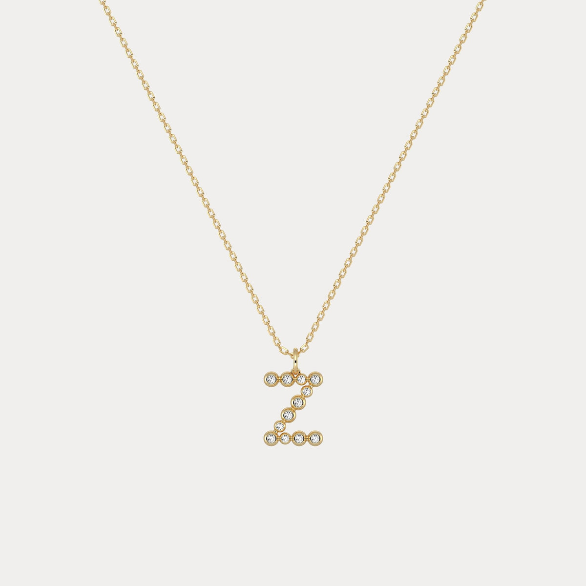 Sterling Silver Initial Letter Necklace – Bubble Pendant - Necklaces