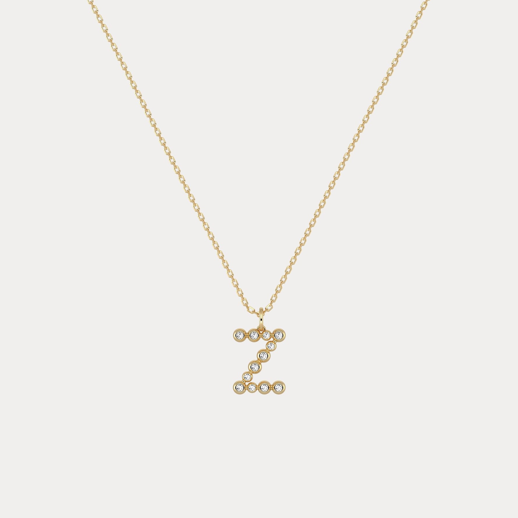 Sterling Silver Initial Letter Necklace – Bubble Pendant - Necklaces