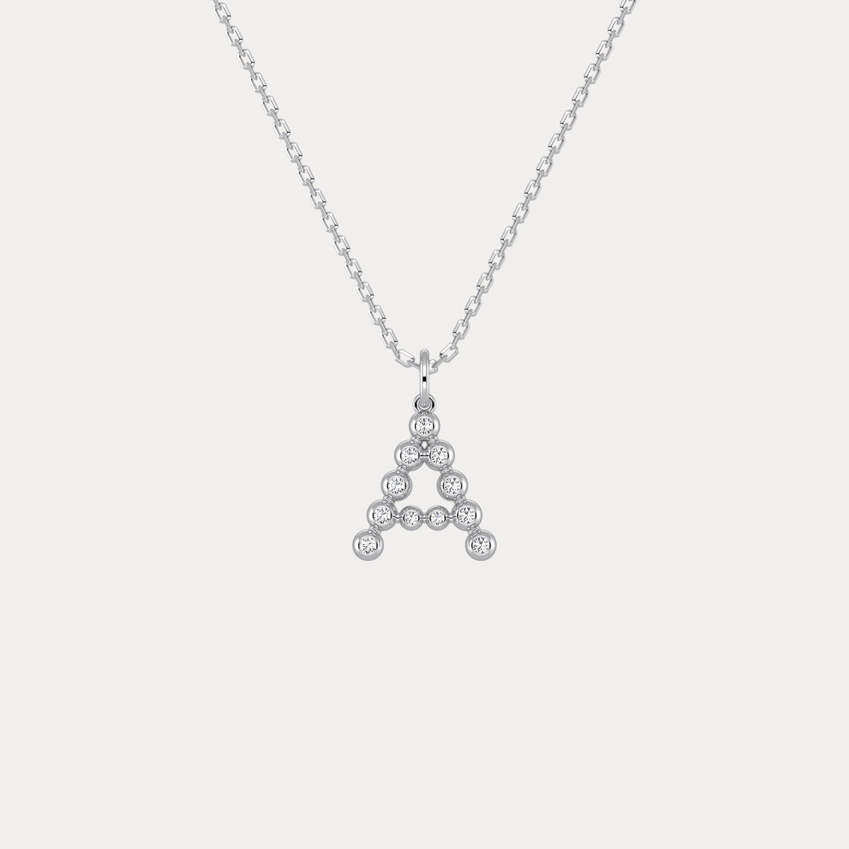 Sterling Silver Initial Letter Necklace – Bubble Pendant - Necklaces