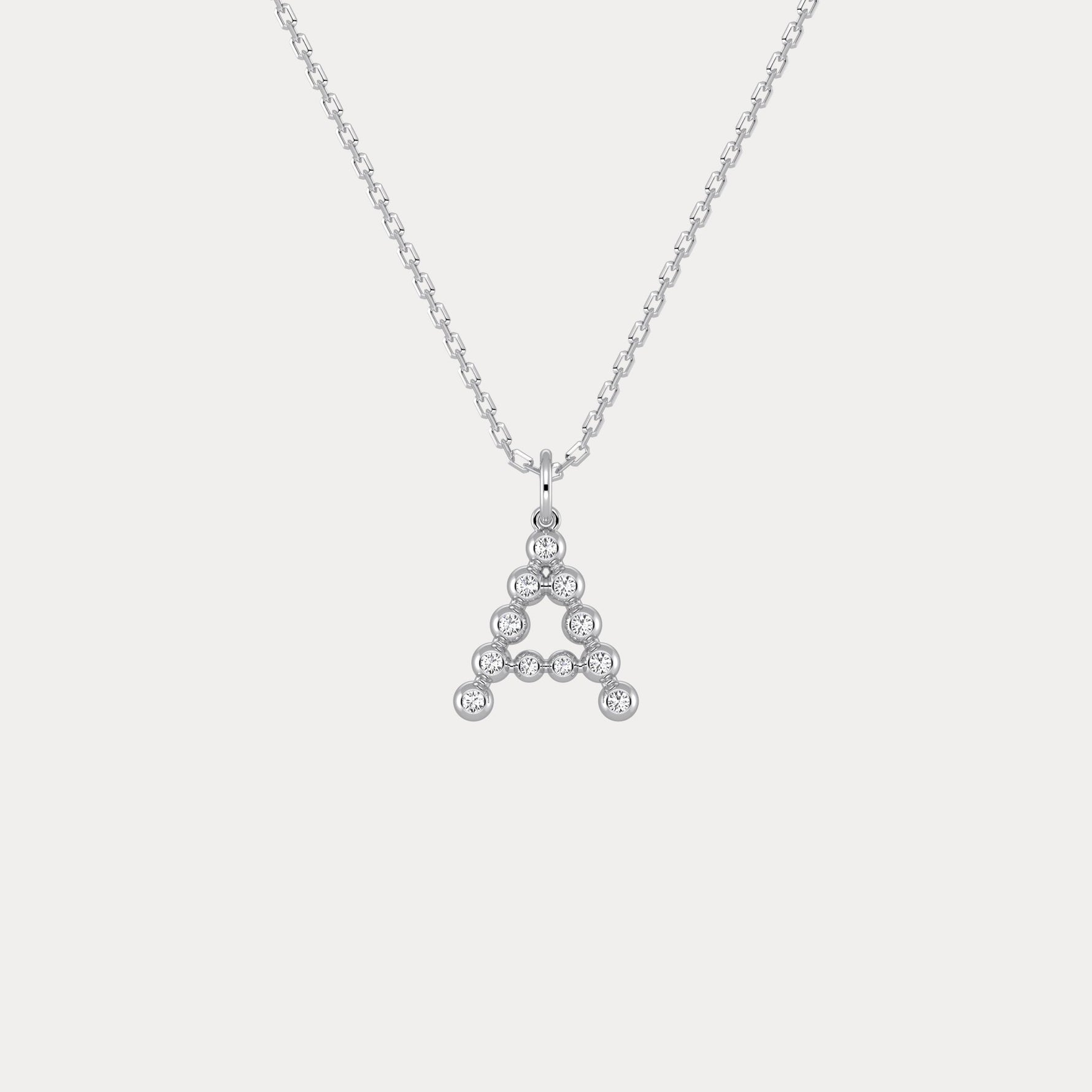 Sterling Silver Initial Letter Necklace – Bubble Pendant - Necklaces