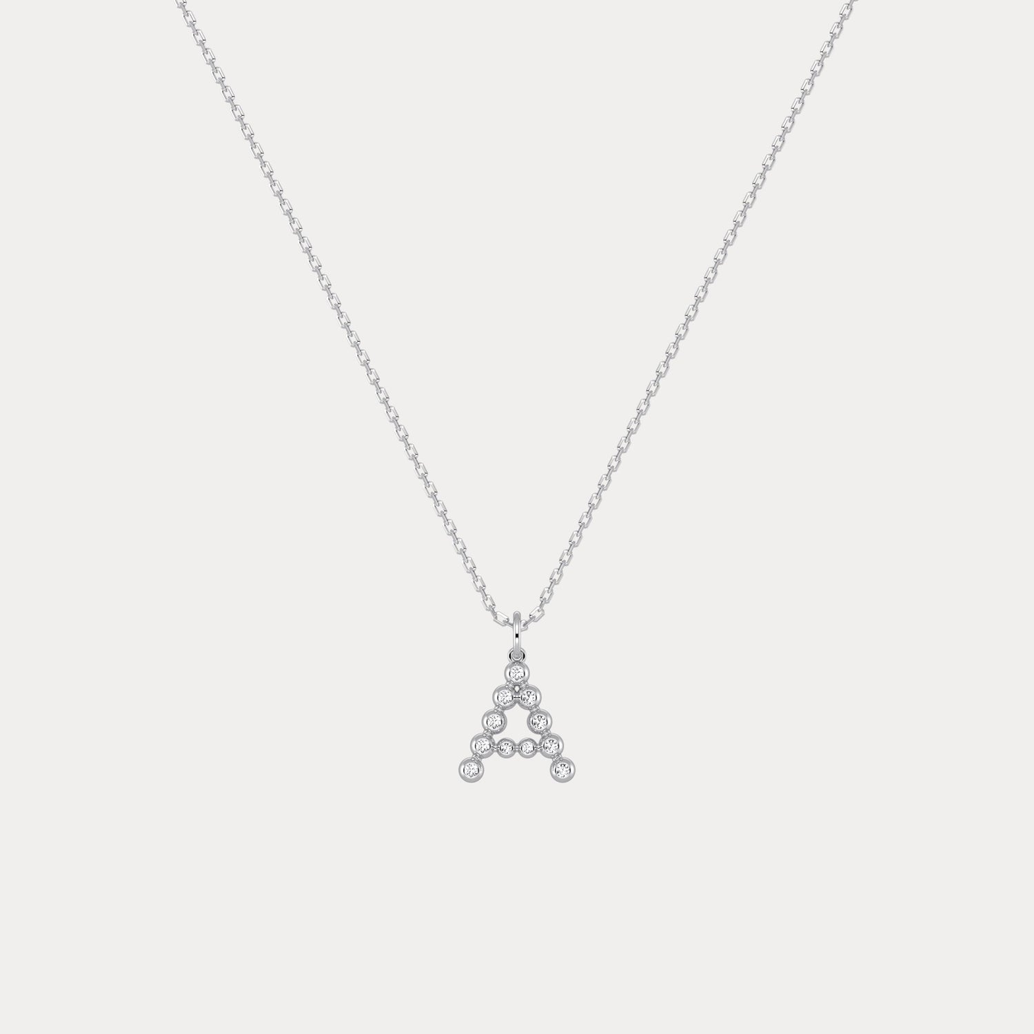 Sterling Silver Initial Letter Necklace – Bubble Pendant - Necklaces