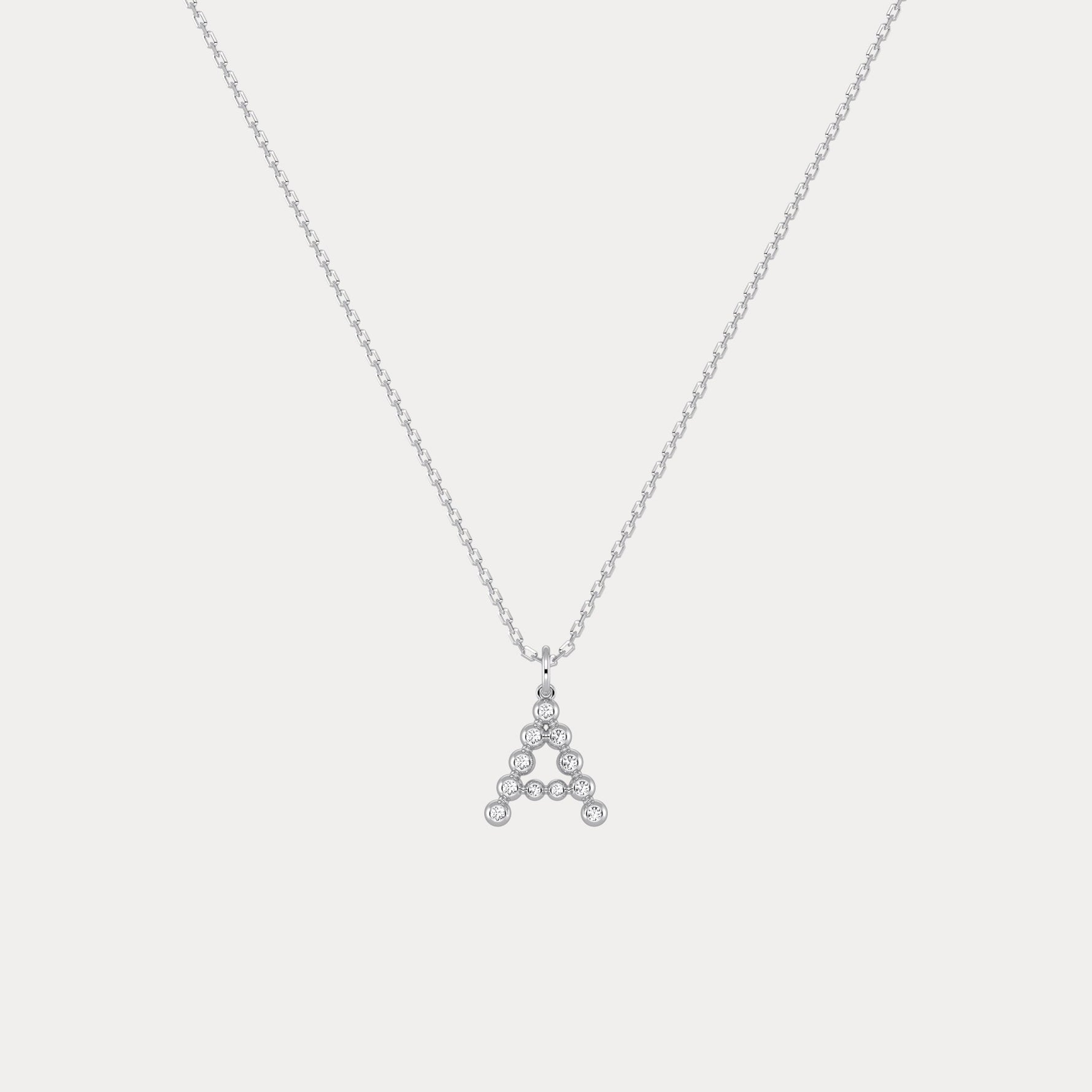 Sterling Silver Initial Letter Necklace – Bubble Pendant - Necklaces