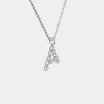 Sterling Silver Initial Letter Necklace – Bubble Pendant - Necklaces