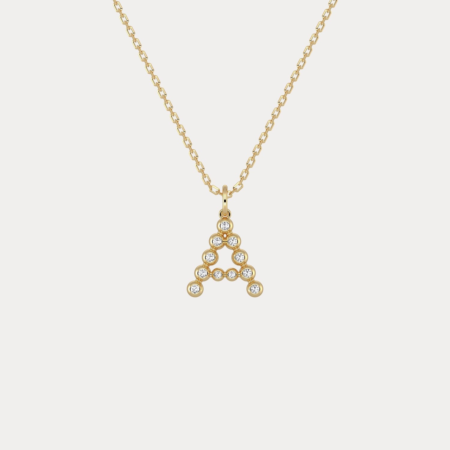 Sterling Silver Initial Letter Necklace – Bubble Pendant - Necklaces