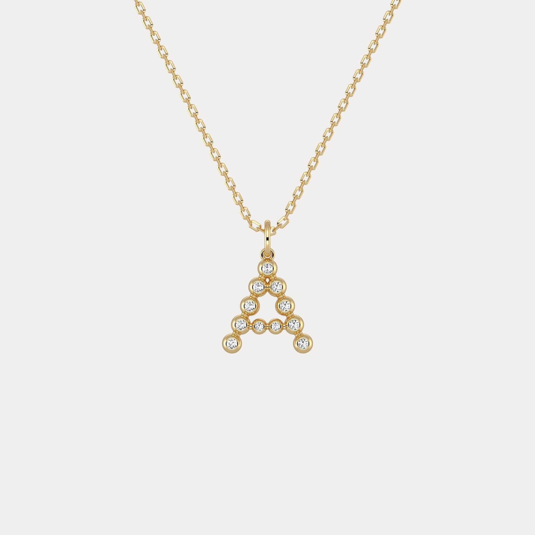Sterling Silver Initial Letter Necklace – Bubble Pendant - Necklaces