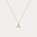 Sterling Silver Initial Letter Necklace – Bubble Pendant - Necklaces