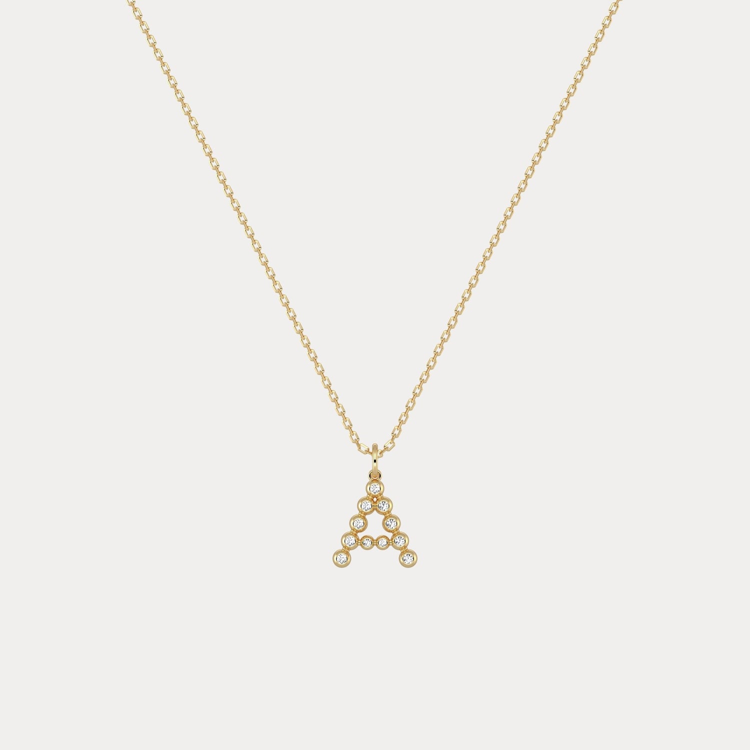 Sterling Silver Initial Letter Necklace – Bubble Pendant - Necklaces