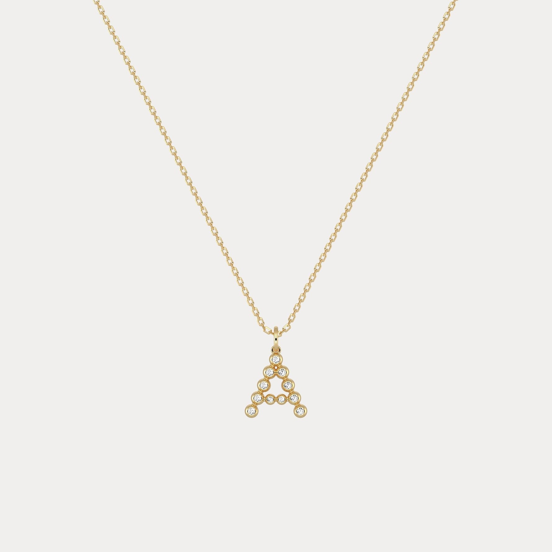 Sterling Silver Initial Letter Necklace – Bubble Pendant - Necklaces