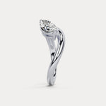 1 CT Marquise - Shaped Lab Grown Diamond Curved Ring in Sterling Silver - Rings