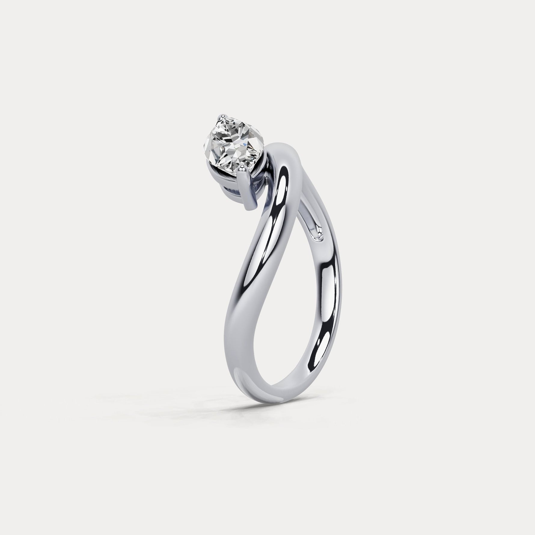 1 CT Marquise - Shaped Lab Grown Diamond Curved Ring in Sterling Silver - Rings