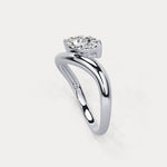 1 CT Marquise - Shaped Lab Grown Diamond Curved Ring in Sterling Silver - Rings