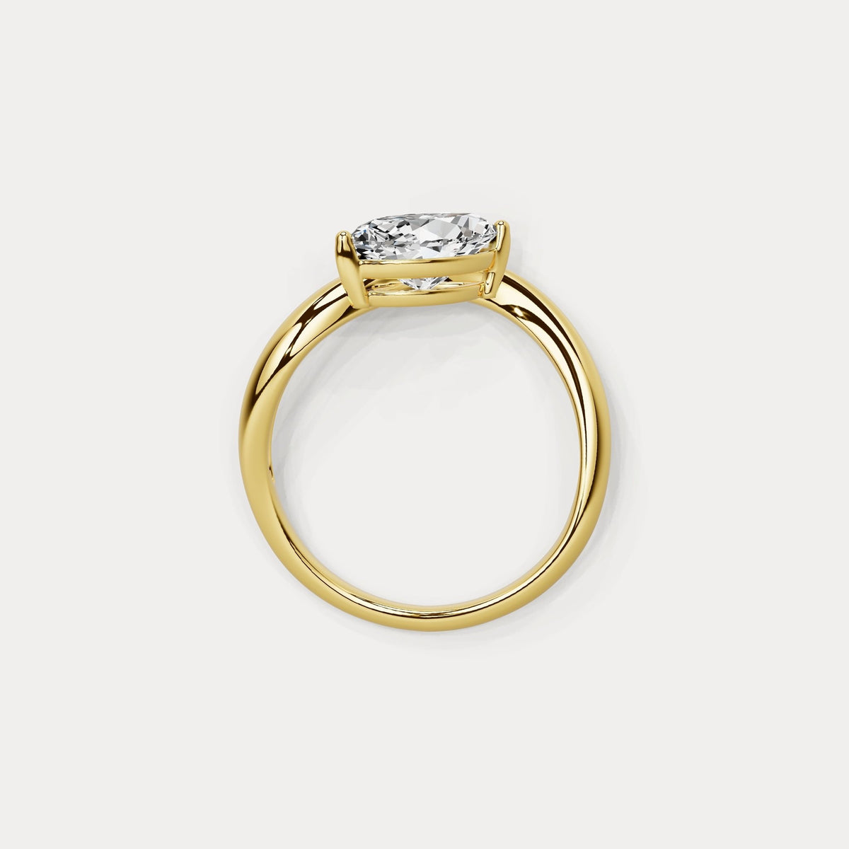 1 CT Marquise - Shaped Lab Grown Diamond Curved Ring in Sterling Silver - Rings