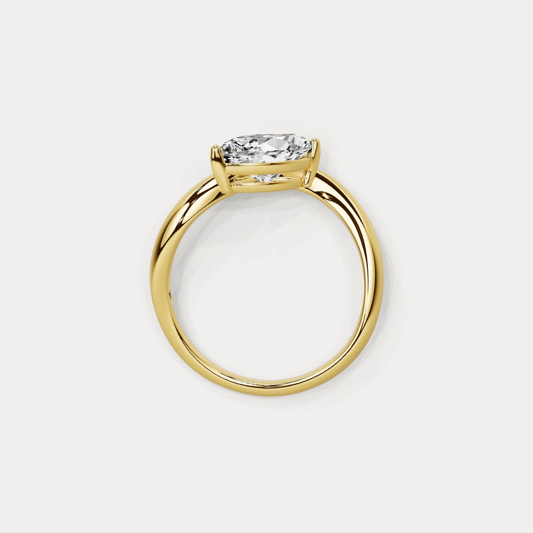 1 CT Marquise - Shaped Lab Grown Diamond Curved Ring in Sterling Silver - Rings