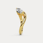 1 CT Marquise - Shaped Lab Grown Diamond Curved Ring in Sterling Silver - Rings