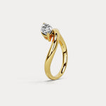 1 CT Marquise - Shaped Lab Grown Diamond Curved Ring in Sterling Silver - Rings