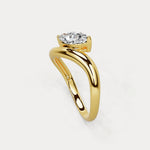 1 CT Marquise - Shaped Lab Grown Diamond Curved Ring in Sterling Silver - Rings