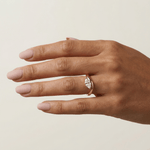 1 CT Marquise - Shaped Lab Grown Diamond Curved Ring in Sterling Silver - Rings