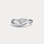 0.75 CT Prong Pear Lab Grown Diamond Wave Ring in Sterling Silver - Rings