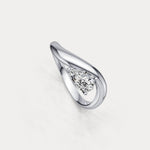 0.75 CT Prong Pear Lab Grown Diamond Wave Ring in Sterling Silver - Rings