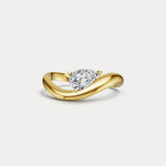 0.75 CT Prong Pear Lab Grown Diamond Wave Ring in Sterling Silver - Rings