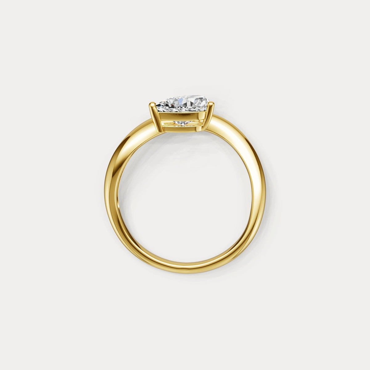 0.75 CT Prong Pear Lab Grown Diamond Wave Ring in Sterling Silver - Rings