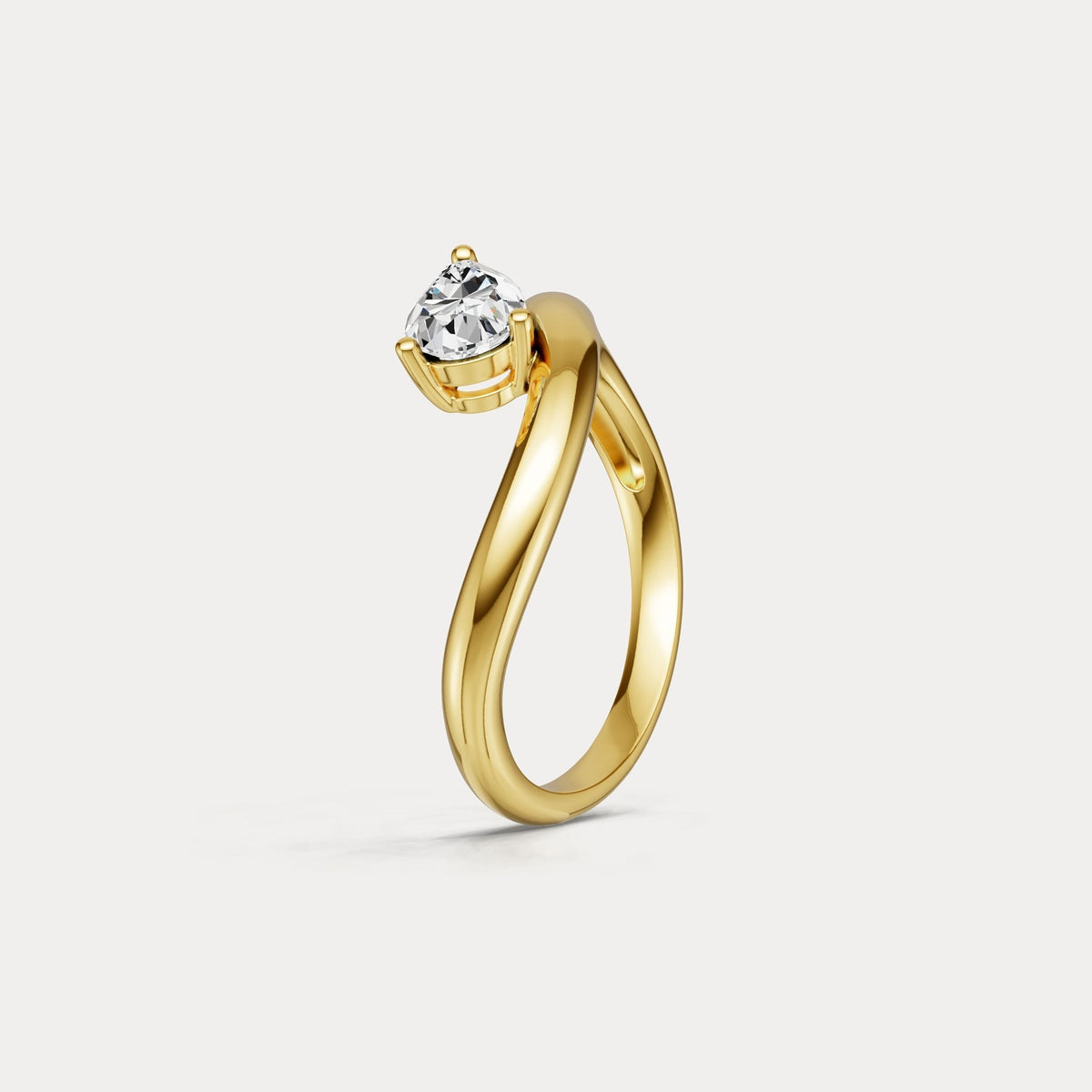0.75 CT Prong Pear Lab Grown Diamond Wave Ring in Sterling Silver - Rings