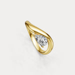 0.75 CT Prong Pear Lab Grown Diamond Wave Ring in Sterling Silver - Rings