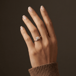 0.75 CT Prong Pear Lab Grown Diamond Wave Ring in Sterling Silver - Rings