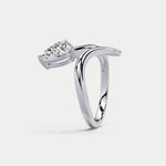 1.5 CT Pear Cut Lab Grown Diamond Twisted Ring in Sterling Silver - Rings