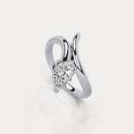 1.5 CT Pear Cut Lab Grown Diamond Twisted Ring in Sterling Silver - Rings