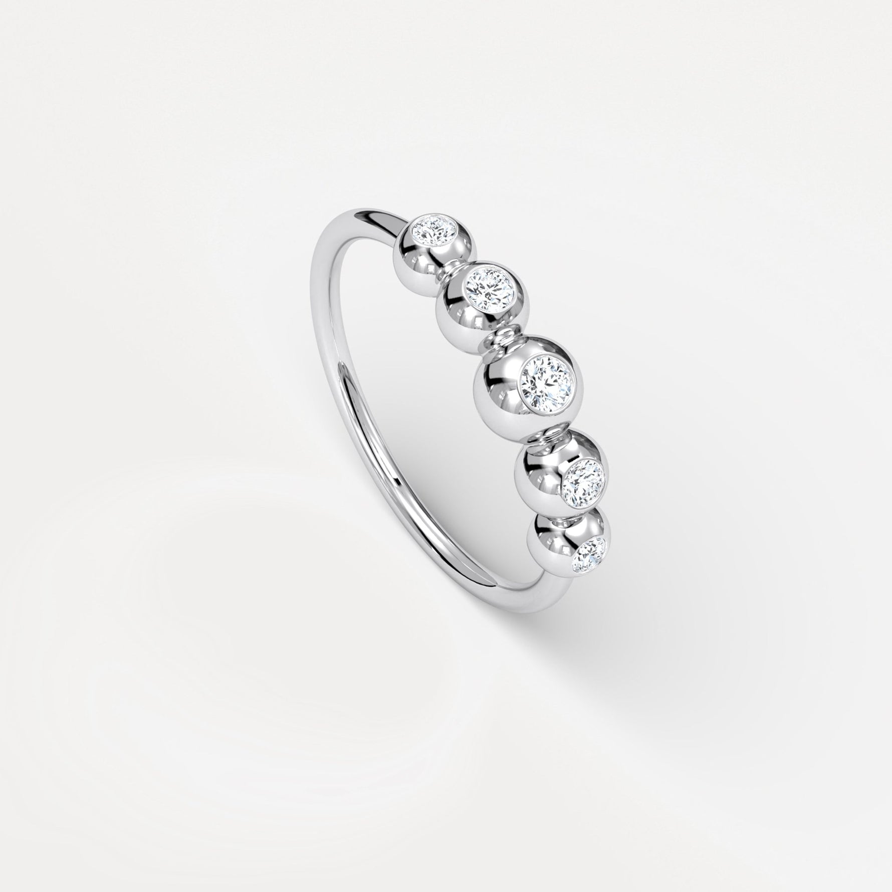 Lab Diamond Bubble Ring in Sterling Silver - Rings