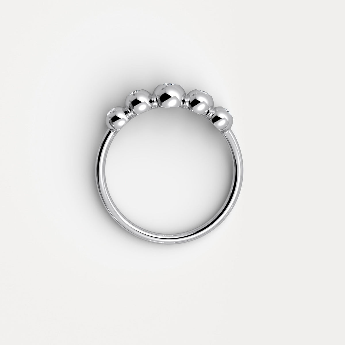 Lab Diamond Bubble Ring in Sterling Silver - Rings