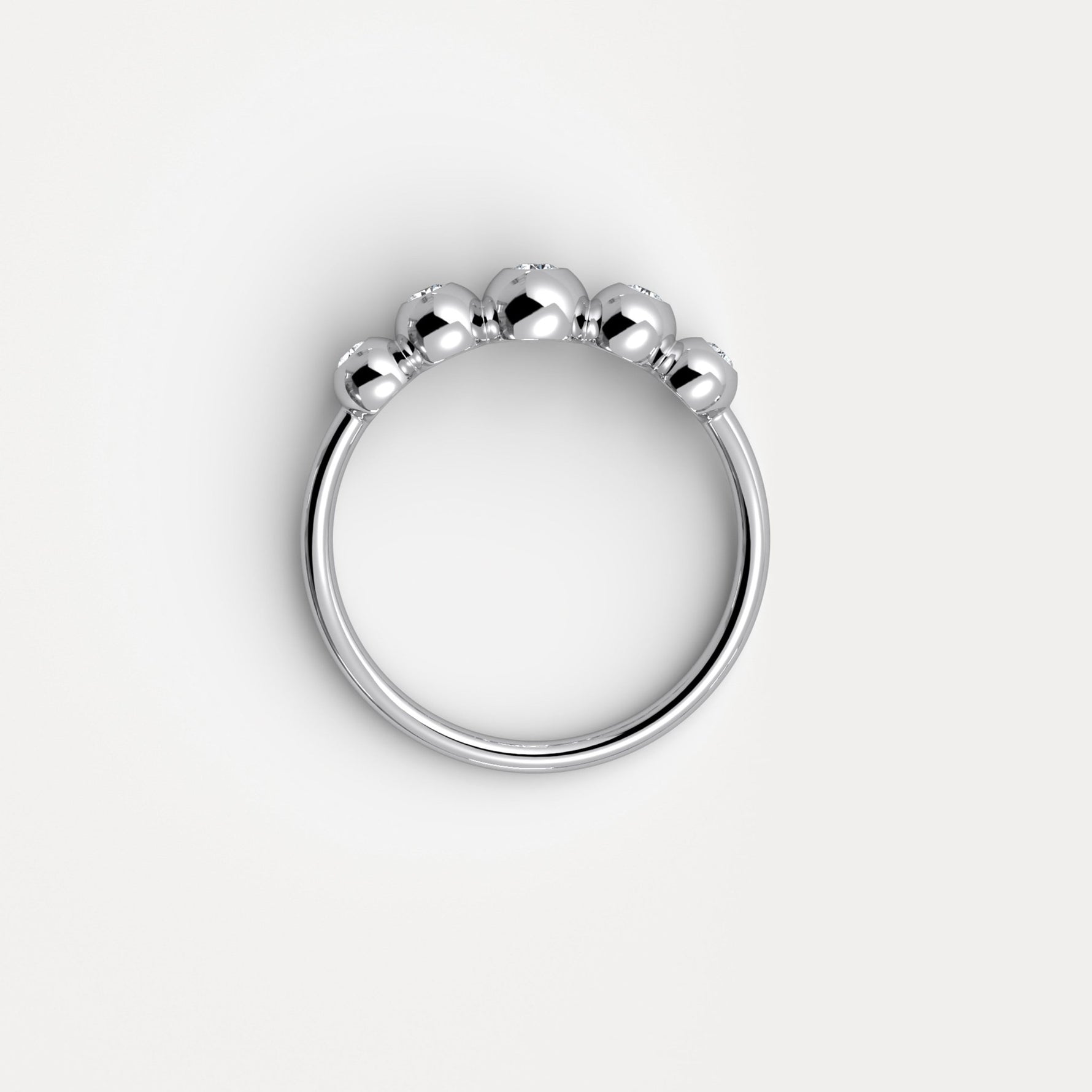 Lab Diamond Bubble Ring in Sterling Silver - Rings