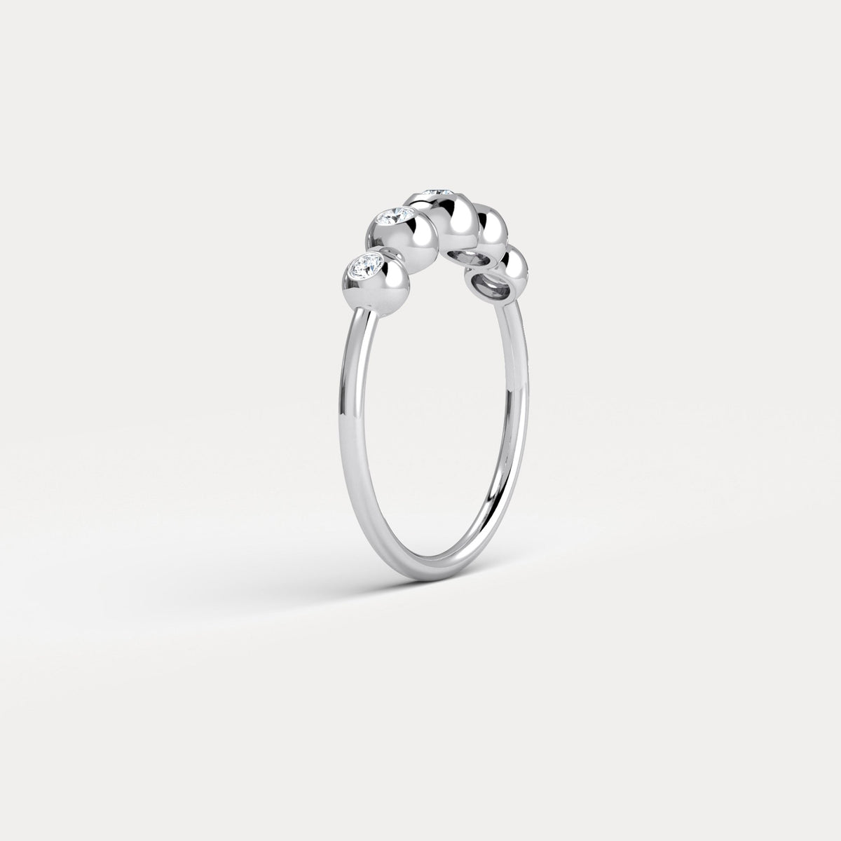 Lab Diamond Bubble Ring in Sterling Silver - Rings