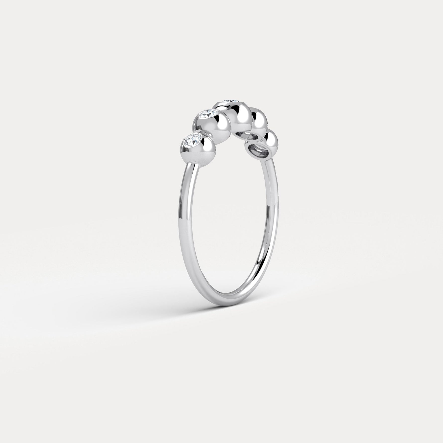 Lab Diamond Bubble Ring in Sterling Silver - Rings