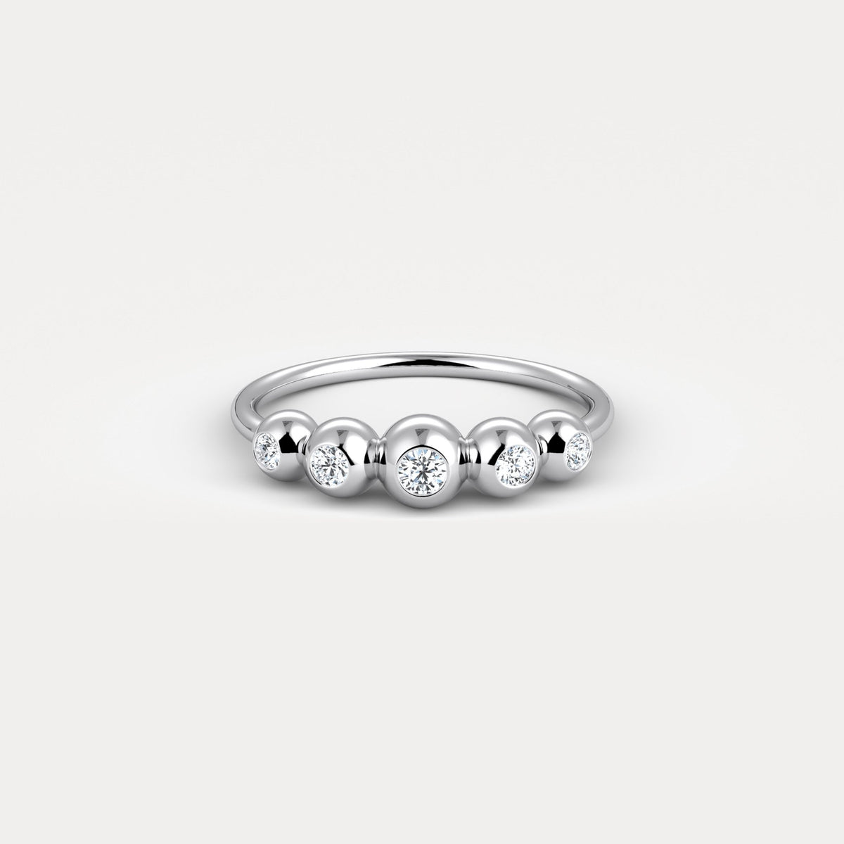 Lab Diamond Bubble Ring in Sterling Silver - Rings