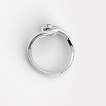 Bezel Pear Diamond Bypass Ring in Sterling Silver - Rings