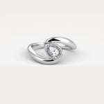 Bezel Pear Diamond Bypass Ring in Sterling Silver - Rings
